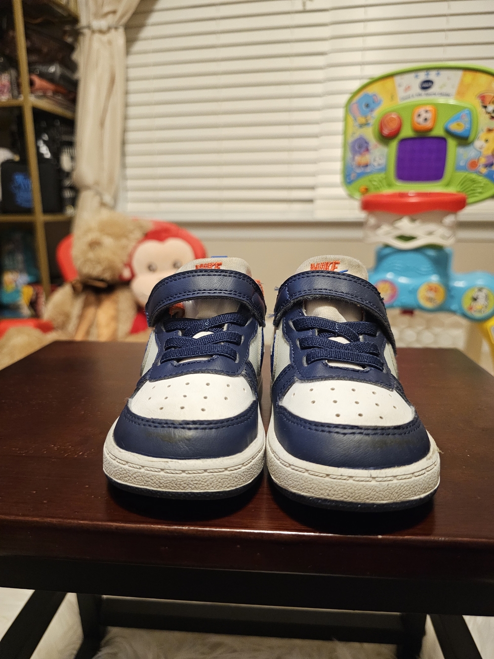 Nike Kids Blue, Navy & Orange Low-Top Sneaker - Velcro - Picture 3 of 5